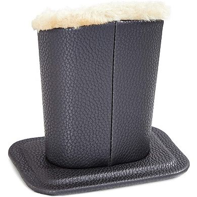 2 Pack Faux Leather Eyeglass Holder Stand for Desk, Gray and Champagne, 4.5 x 5"