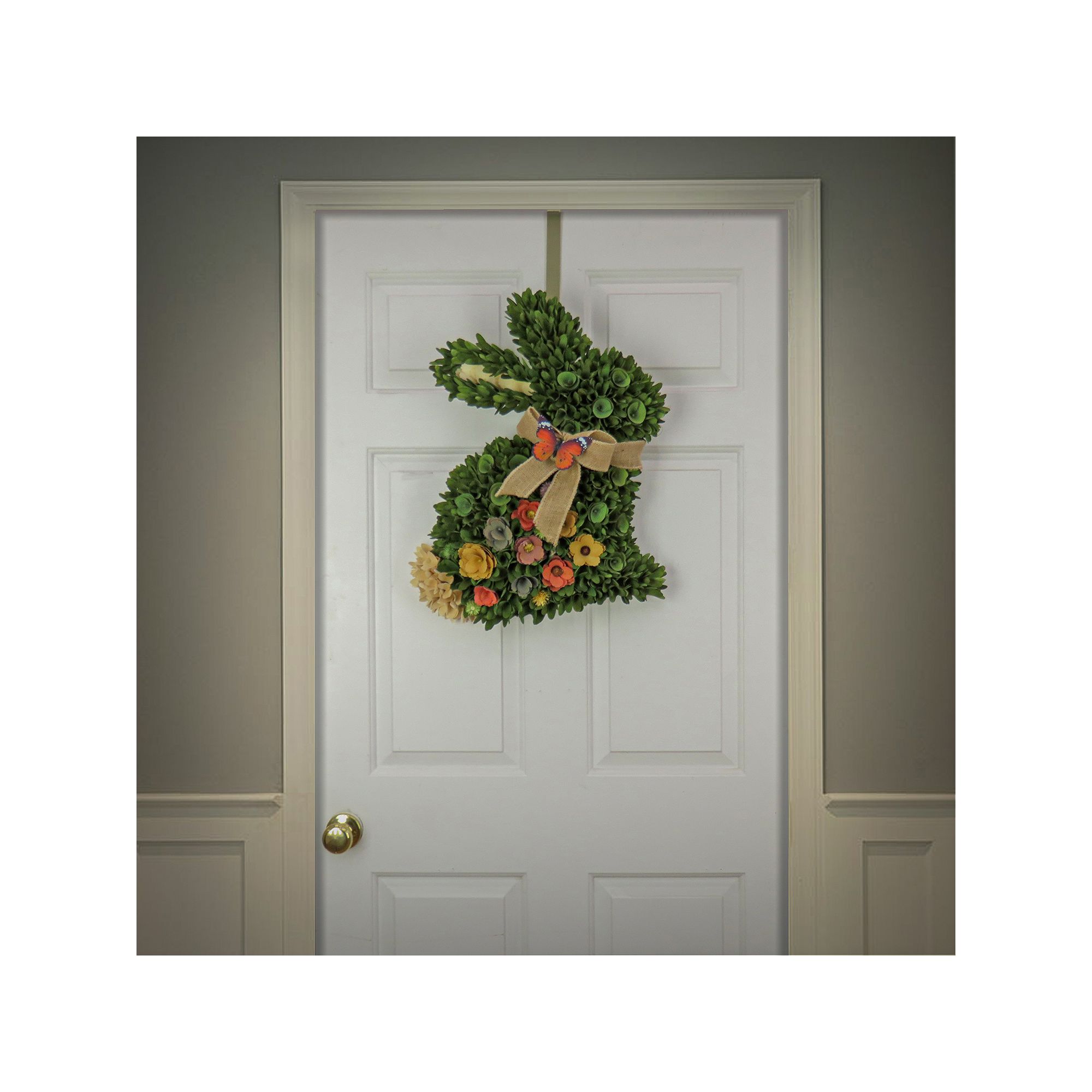 National Tree Company Artificial Green Floral Bunny Table Decor