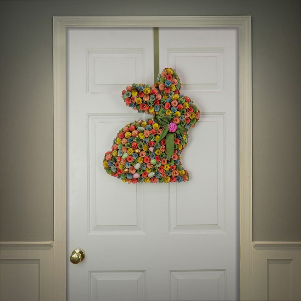 National Tree Company Multicolor Floral Bunny Wall Decor