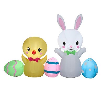 National Tree Company Easter Bunny and Chick Inflatable Floor Decor