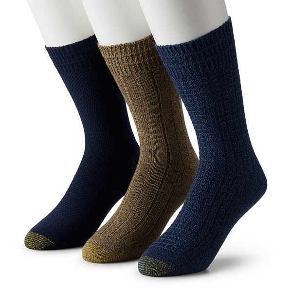 Men's GOLDTOE® 3Pack Premium Textured Crew Socks