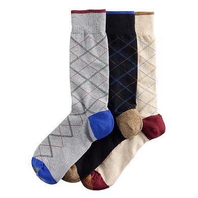 Men's GOLDTOE® 3-Pack Diamond Plaid Socks