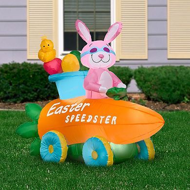 National Tree Company Bunny Easter Speedster Inflatable Floor Decor