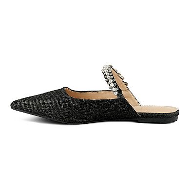 Rag & Co Geode Women's Faux Pearl Embellished Mules