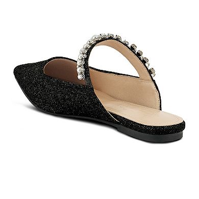 Rag & Co Geode Women's Faux Pearl Embellished Mules
