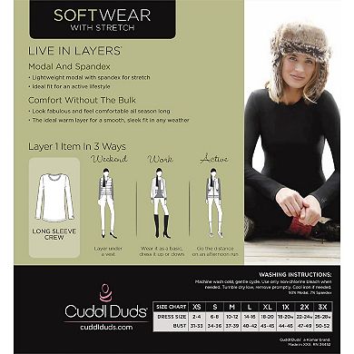 Women's Cuddl Duds® Softwear with Stretch Long Sleeve Crew Top