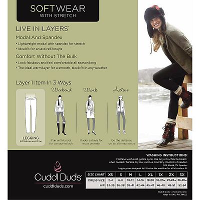 Cuddl duds warm layer leggings best sale