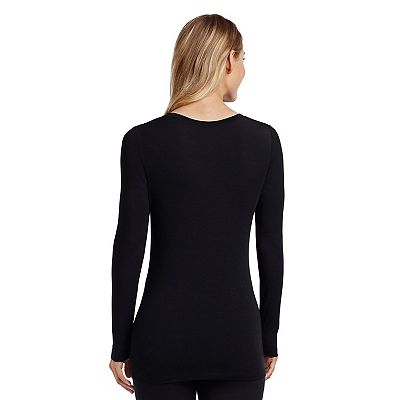 Women s Cuddl Duds Softwear with Stretch Long Sleeve V Neck Top