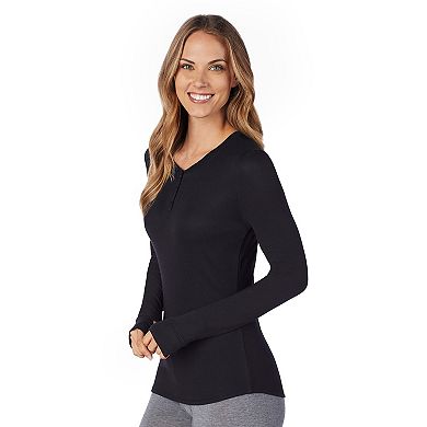 Women's Cuddl Duds® Softwear with Stretch Ribbed Henley Top