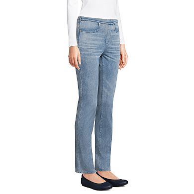 Women's Lands' End Starfish Mid-Rise Pull-On Straight Jeans