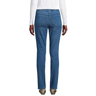 Women's Lands' End Starfish Mid-Rise Pull-On Straight Jeans
