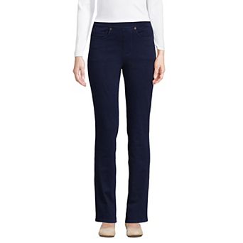 Petite Lands' End Starfish Mid-Rise Pull-On Straight Jeans