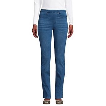 Petite Lands' End Starfish Mid-Rise Pull-On Straight Jeans