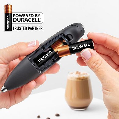 Zulay Kitchen Powerful Milk Frother Handheld Foam Maker - Ultra Fast Wand Drink Mixer with Batteries