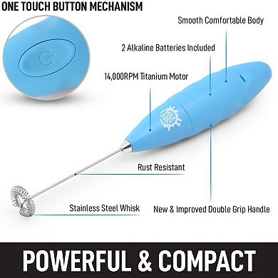 Zulay Kitchen Double Grip Milk Frother With Batteries Included