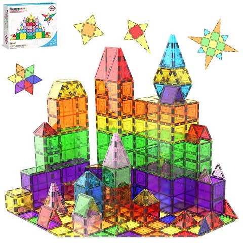 Детские конструкторы PicassoTiles 101 pc Magnetic Tiles for Kids, STEM Building Blocks, Educational Toy for Toddler
