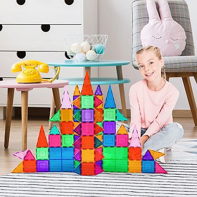 PicassoTiles 101 PC Magnetic Tiles, Magnetic Building Blocks for Kids, Magnet for Kids 3+