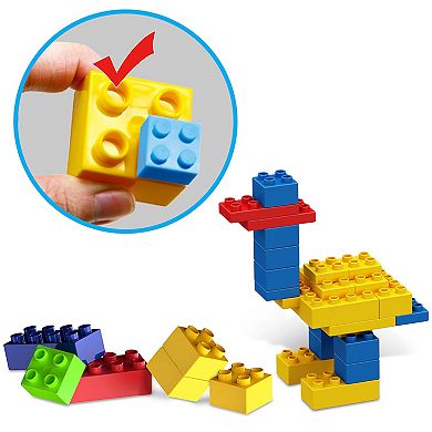PicassoTiles 150 PC Large Construction Brick Building Blocks, Brick Building Block Set, For Kids 3+