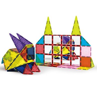 PicassoTiles 12 PC Mirror, Magnetic Tiles, Magnetic Building Blocks for Kids, Magnet for Kids 3+