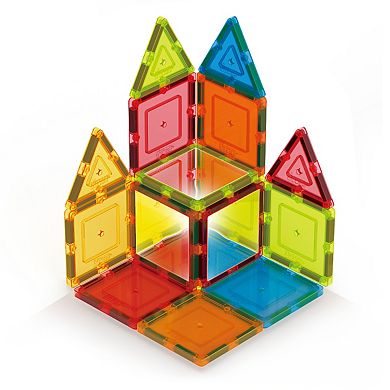 PicassoTiles 12 PC Mirror, Magnetic Tiles, Magnetic Building Blocks for Kids, Magnet for Kids 3+