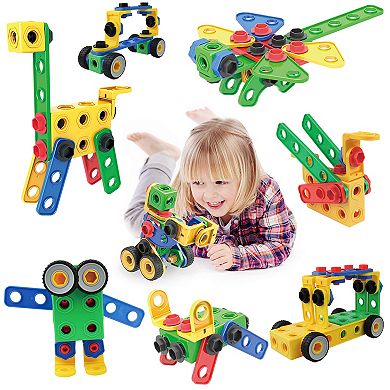 Picassotiles 105 PC Construction Building Engineering Set, STEM Toy, Learning Toy for Kids Ages 3+