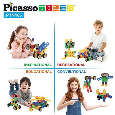 PICASSOTILES 105 Piece Construction Building Set