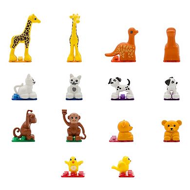 PicassoTiles 7 PC Animal Character Set, Magnetic Tiles & Brick Block Compatible, Magnet for Kids 3+