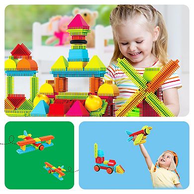 PicassoTiles 120 PC Hedgehog Building Blocks Playset, Building Toys, Soft Toys for Kids Ages 3+