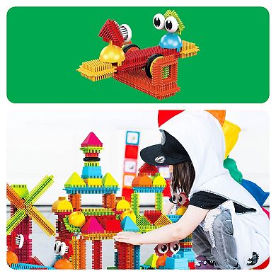 PicassoTiles 120 PC Hedgehog Building Blocks Playset, Building Toys, Soft Toys for Kids Ages 3+