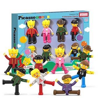 PicassoTiles 16 pc Character, STEM Toy Magnetic Tiles, Building Blocks for Kids Age 3 & Up, PTA03