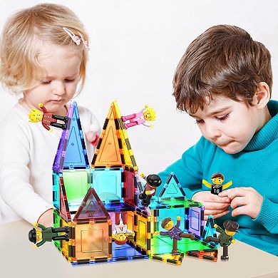 PicassoTiles 16 Piece Character, STEM Toy Magnetic Tiles, Building Blocks for Kids Age 3 & Up, PTA03
