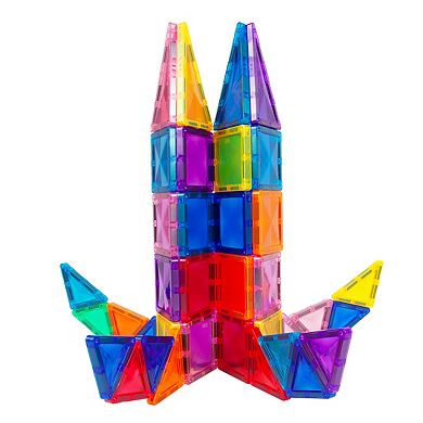 PICASSO-TILES 61pc Travel Size Magnetic Tiles, Magnetic Building Blocks for Kids, Magnet for Kids 3+