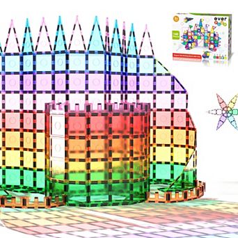 Everplay 140 pc Magnetic Tiles, Magnetic Building Blocks for Kids, Magnet for Kids 3+