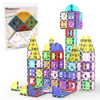 PicassoTiles 36 pc STEM Toy Magnetic Tiles, Building Blocks for Kids Age 3 & Up, PT36