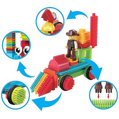 PicassoTiles 116 PC Hedgehog Building Blocks Playset, Building Toys, Soft Toys for Kids Ages 3+