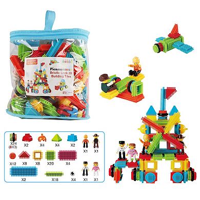 PicassoTiles 116 PC Hedgehog Building Blocks Playset, Building Toys, Soft Toys for Kids Ages 3+