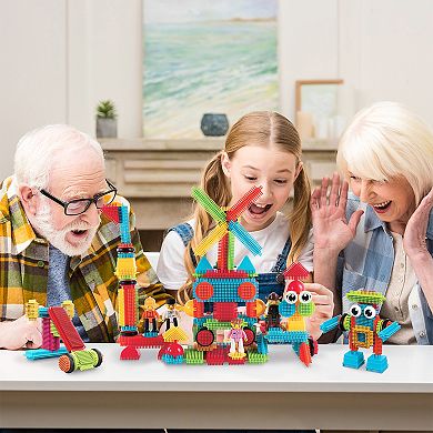 PicassoTiles 116 PC Hedgehog Building Blocks Playset, Building Toys, Soft Toys for Kids Ages 3+