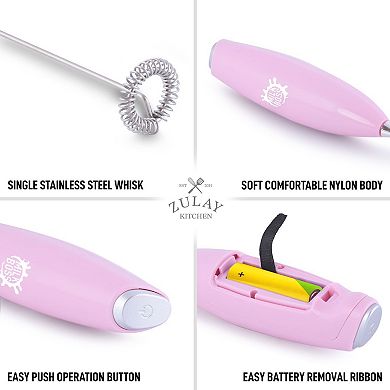 Zulay Kitchen Powerful Milk Frother Handheld Foam Maker for Lattes