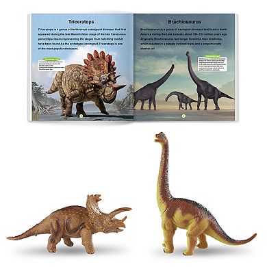 PicassoTiles 32 Piece Dinosaur Action Figures Toys with Play Mat for Children Ages 3+ Years