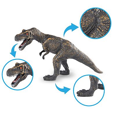 PicassoTiles 32 Piece Dinosaur Action Figures Toys with Play Mat for Children Ages 3+ Years