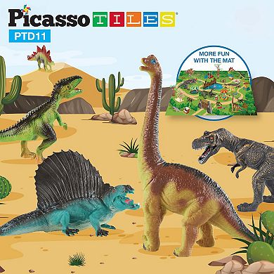 Picasso Tiles 32pc Dino Figures with Play Mat