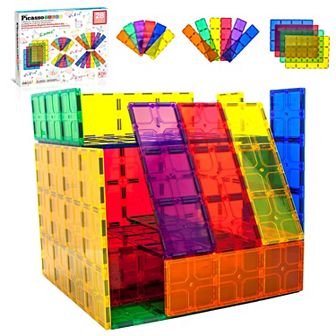 PicassoTiles 28 pc Magnetic Tiles, Magnetic Building Blocks for Kids, Magnet for Kids 3+