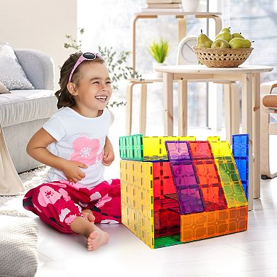 PicassoTiles 28 PC Magnetic Tiles, Magnetic Building Blocks for Kids, Magnet for Kids 3+