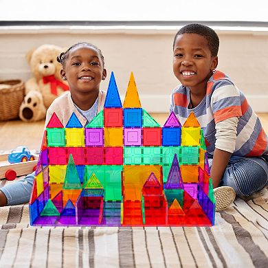 PicassoTiles 4 Piece Base STEM Toy Magnetic Tile, Building Block for Kid Age 3 & Up, PT04