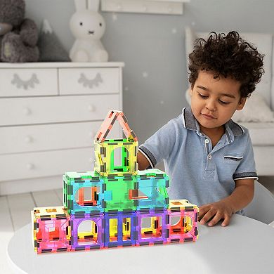 PicassoTiles 42 PC Magnetic Tiles, Magnetic Building Blocks for Kids, Magnet for Kids 3+