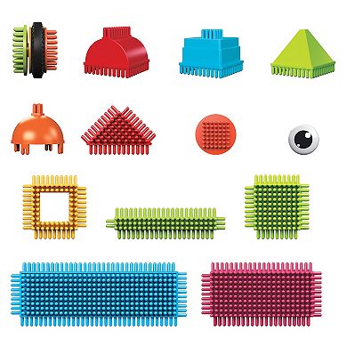 PicassoTiles 112 PC Hedgehog Building Blocks Playset, Building Toys, Soft Toys for Kids Ages 3+