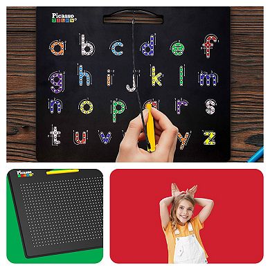 PICASSO-TILES 2PK 4-in-1 Magnetic Drawing Board 12 x 10 inch Large Magnet Tablet Pad