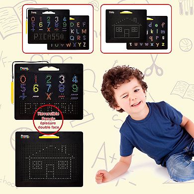 PicassoTiles 2PK 4-in-1 Magnetic Drawing Board PTB06-BLK