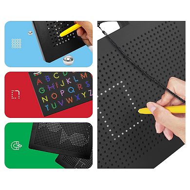 PICASSO-TILES 2PK 4-in-1 Magnetic Drawing Board 12 x 10 inch Large Magnet Tablet Pad