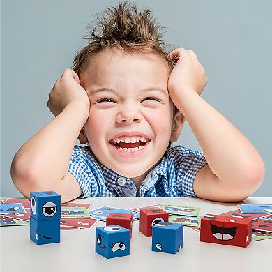 PicassoTiles 8 PC Magnetic Blocks Mix and Match Emoticon, Magnetic Building Blocks for Kids 3+